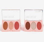 Trio blush, iluminador e contorno