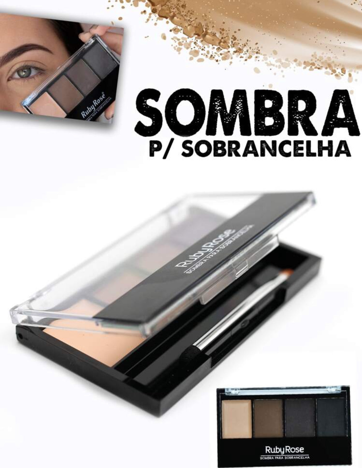 Paleta de sombras para sobrancelha