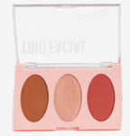 Trio blush, iluminador e contorno