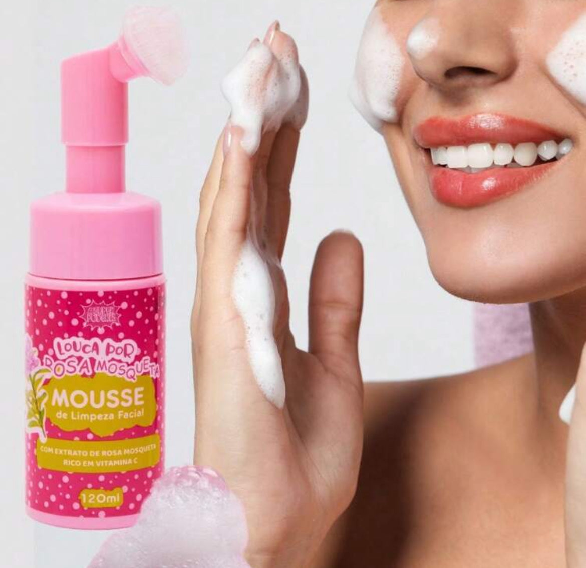 Mousse de limpeza facial